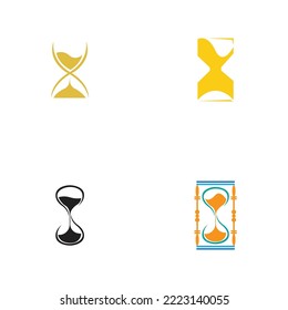 set of Hourglass logo Icon Vector Illustration design template
