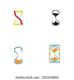 set of Hourglass logo Icon Vector Illustration design template