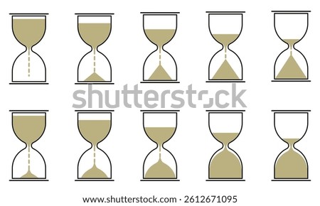 set of hourglass or sandclock. Hourglass icon set vector isolated on white background