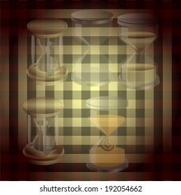 Set hourglass seamless patterned background texture in the form of square tiles