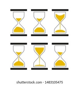 Set of hourglasses on the white background vector illustration