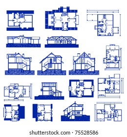 set of house blueprints. vector illustration