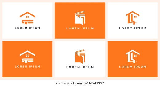 Set of house book logo design template