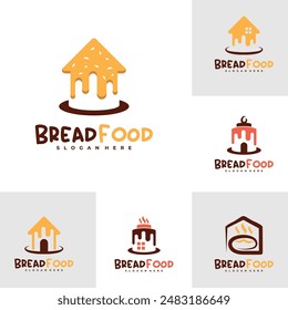 Set of House Bread Food logo vector template, Creative Bread with home logo design concepts