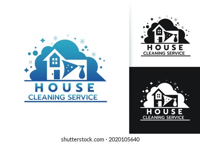 Set of House Cleaning logo designs concept,House Cleaning Service Logo creative logo template on white background vector  illustration