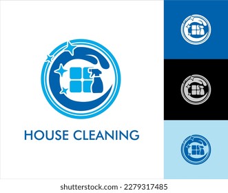 Set Of house cleaning service logo icon, sign, symbol designs concept, cleaning house, business card logo template vector suitable for business logo, web icon