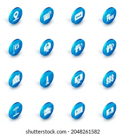 Set House with dollar symbol, Hanging sign text Online Sale, Monitor house heart shape,  and shield icon. Vector