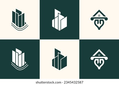 Set of House element logo design icon vector with creative idea