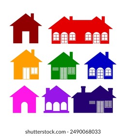 Conjunto de Ilustración vectorial de paquete de iconos lineales planos de la casa. Aislado sobre fondo blanco.