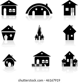 set the house icon black gredient