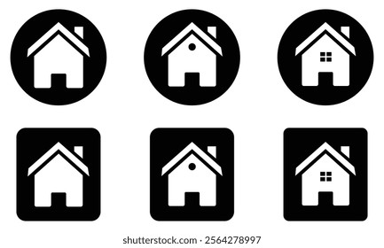 Set of house icon. Home icon collection. Home button icons set. Home page icons. Simple house symbols. Building icons. Web home icon for apps and websites, House icon, house sign, building, lodging.