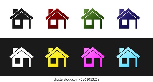 Establecer el icono de la Casa aislado en el fondo blanco y negro. Símbolo del hogar.  Vector