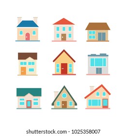 Set Of House Icon Isolation