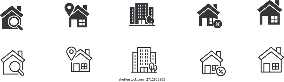 set of house icon vector design , home symbol vector illustration