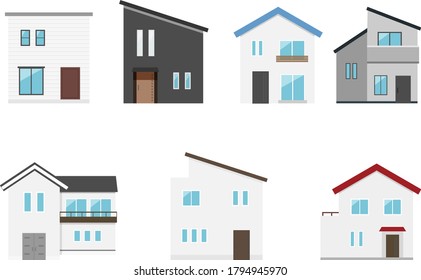 Set of house icon.It is vector illustration on white isolated background.