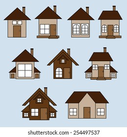 Set of house icons.