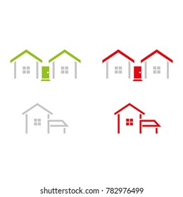 A set of house icons