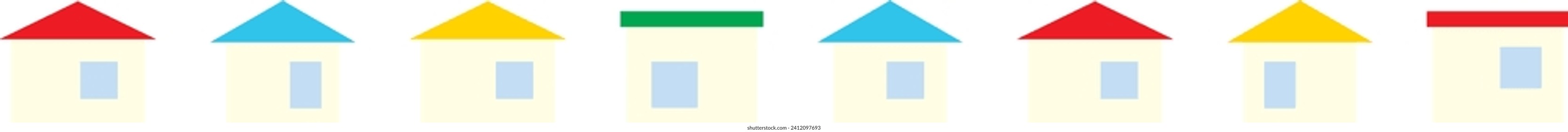 Set of house icons in flat style. Vector illustration isolated on white background.