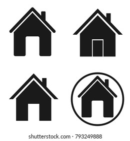 Set house icons, home symbols, elements design template, vector illustration