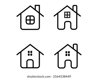 set of house icons vector