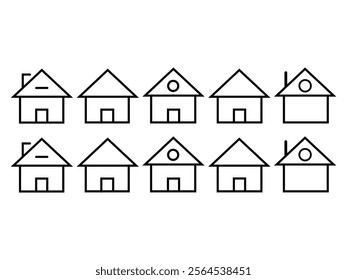 set of house icons vector