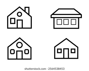 set of house icons vector