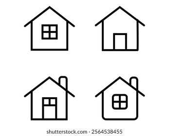 set of house icons vector