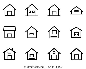 set of house icons vector