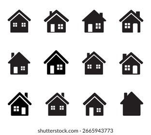 Satz von Haus-Icons Vektor. Startseite Symbol Set Vektor. Haussymbole