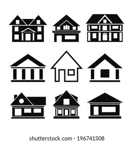 Set of house icons. Vector illustration