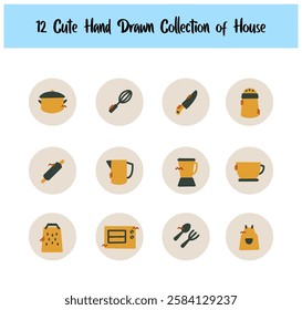 Set house illustration design template.