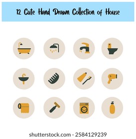Set house illustration design template.