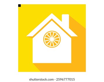 Set House Lemon Slice Icon.