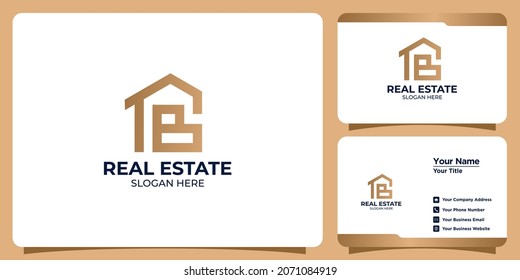 set of house logo combination letter B