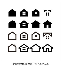 Diseño del logo de la casa. Conjunto de plantillas vectoriales de iconos domésticos