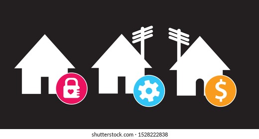 set of house logo design vector