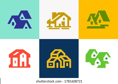 Set of House logo. Icon design. Template elements