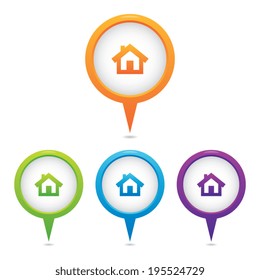 Set of House Marker Icons