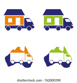 A set of house moving icons