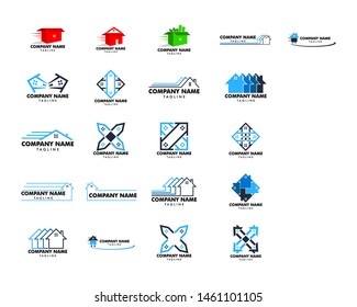 Set of House Moving Logo Design Template