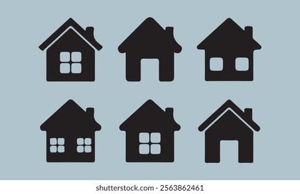 Set of house on white background, vector illustration stock illustration