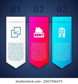 Fijar el plan de la casa, el cartel de colgar con Alquiler y . Plantilla de infografía empresarial. Vector