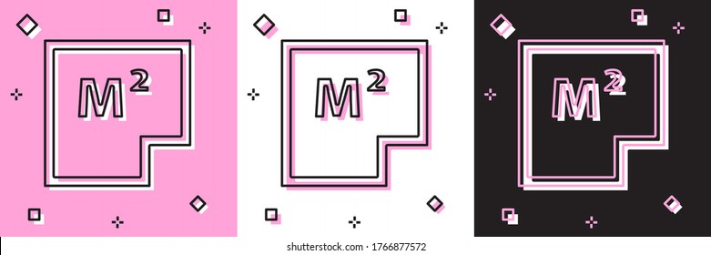 Set House plan icon isolated on pink and white, black background. Vector