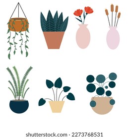 Conjunto de plantas de la casa con fondo blanco