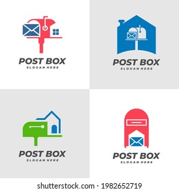 Set of House Post Box logo vector template, Creative Post Box logo design concepts.