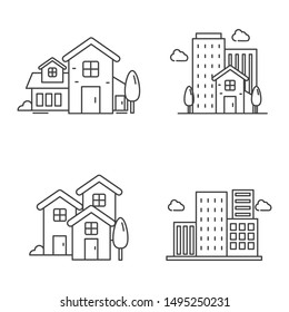 Set of house and real estate vector suitable for illustration or icon 