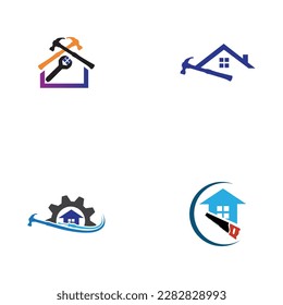 set of  House repair logo images illustration design on white background 
