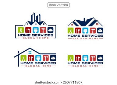 Set of House Repair Logo Template