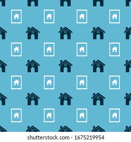 Set House and Tablet and smart home on seamless pattern. Vector