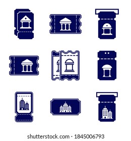 Set of House Ticket icon design logo vector template, Icon Symbol, Creative design concept